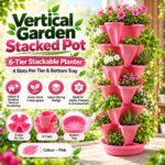 FG ZAIN Vertical Garden Stacked Pot – 6-Tier Stackable Planter with