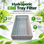 Hydroponic EBB Tray Filter – 240mm x 110mm x 30mm – Durable Grey