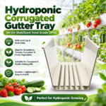 FG ZAIN Hydroponic Corrugated Gutter Tray with End Cap