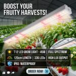 T12 LED Grow Light 45W Full Spectrum – White, IP65 Waterproof, 120cm Length