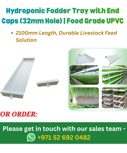 Hydroponic Fodder Tray with End Caps (32mm Hole) Food Grade UPVC