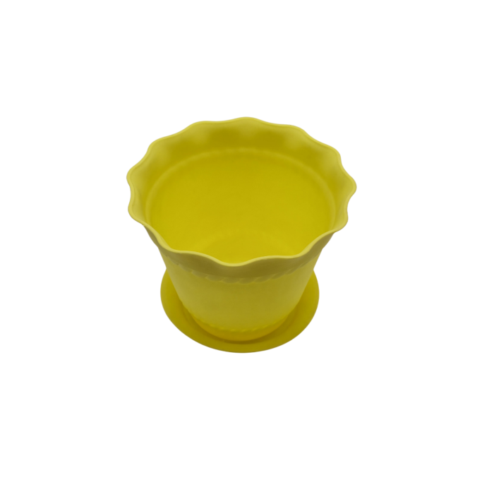 FG ZAIN Plastic Plant Pots with Tray, Pack of 5, Flower Pots for Indoor & Outdoor Use