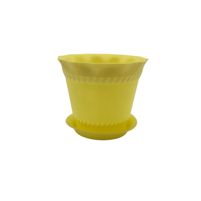 FG ZAIN Plastic Plant Pots with Tray, Pack of 5, Flower Pots for Indoor & Outdoor Use
