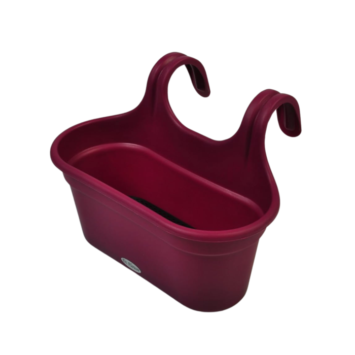 FG ZAIN Plastic Balcony Hanging Pot, Colour - Purple