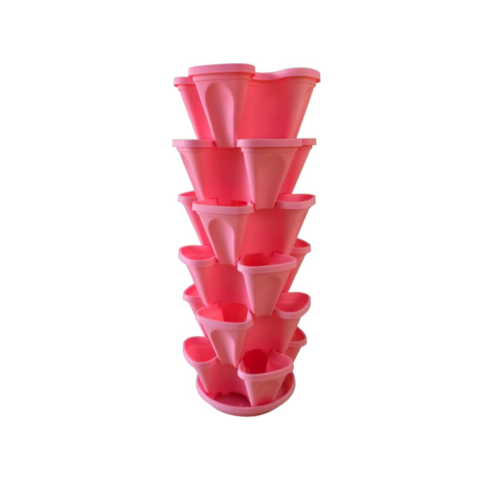 Pink stacked pots