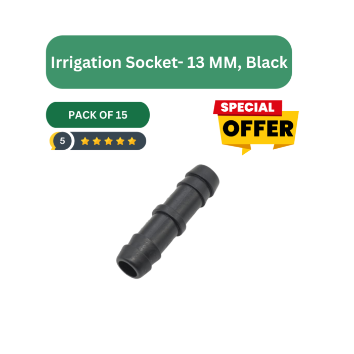 FG ZAIN 13mm Black Irrigation Socket,15 Pieces Pack