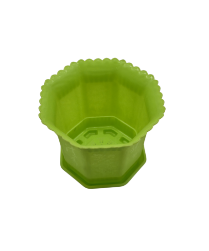 Round Flower Pots with Bottom Tray – Pack of 5, Color- Green, Decorative Plant Containers for Indoor & Outdoor Use – Stylish Planters for Flowers, Herbs, Home & Garden Decor