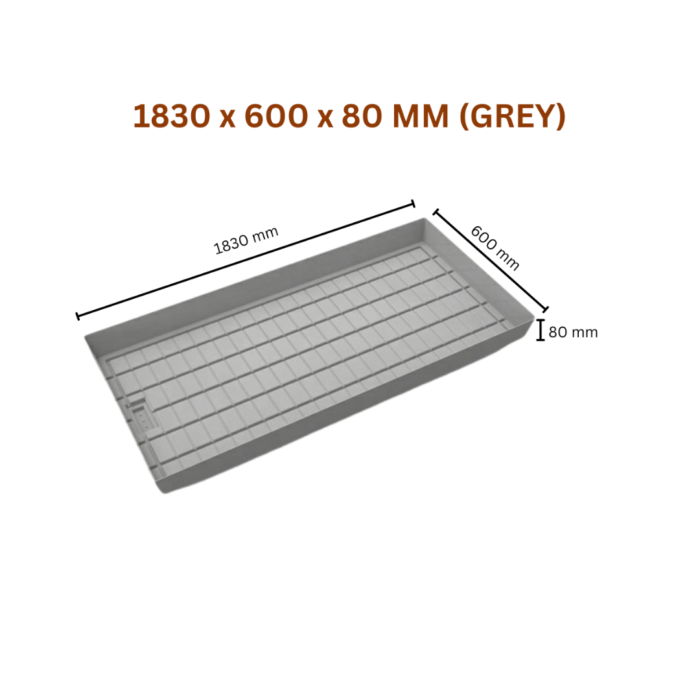 Grey UV-Stabilized EBB & Flow Hydroponic Tray – Flood & Drain