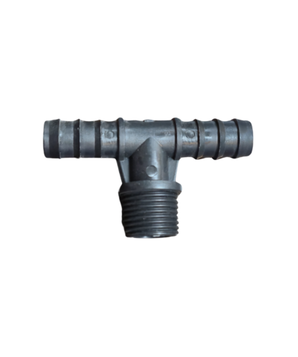 FG ZAIN Irrigation Male Tee 13mm to 1/2 Inch Threaded, Black, Pack of 10 – Durable Drip Irrigation Fittings for Garden