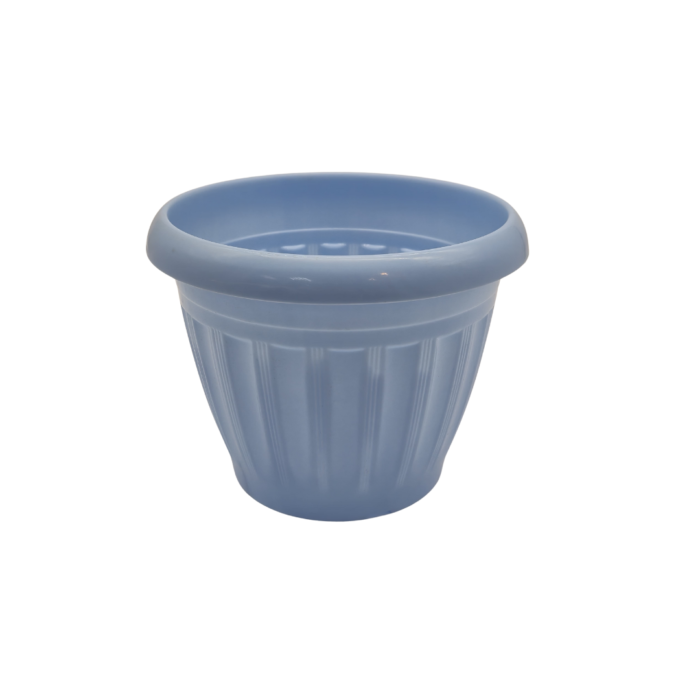 FG ZAIN Round Plastic Flower Pots without Bottom Tray, Pack of 5, Color-Light Blue, Durable Plant Pots with Drainage Holes