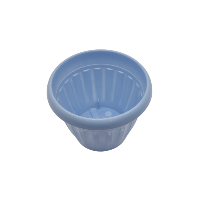 FG ZAIN Round Plastic Flower Pots without Bottom Tray, Pack of 5, Color-Light Blue, Durable Plant Pots with Drainage Holes