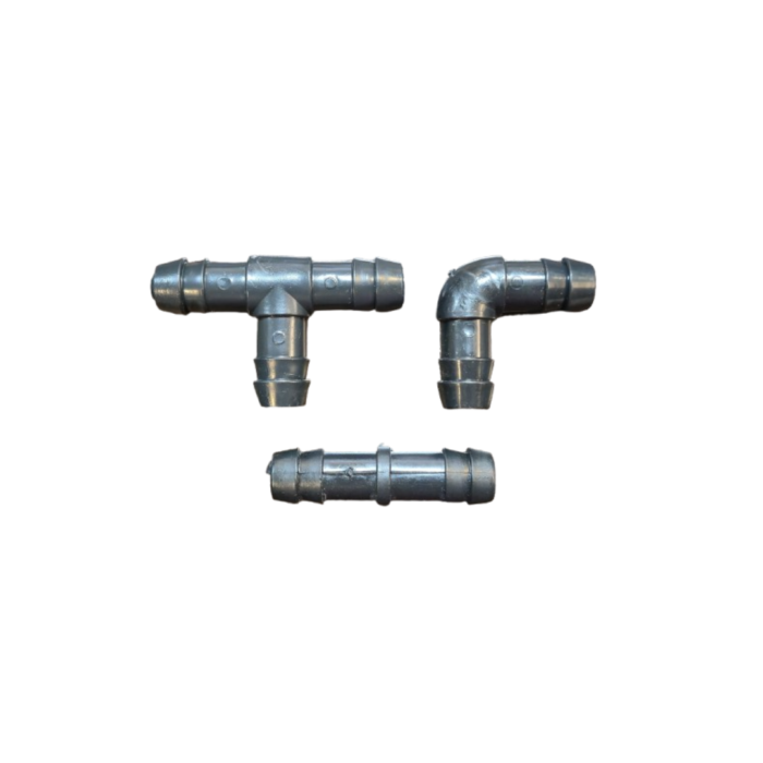 FG ZAIN Irrigation Fittings kits Set,10 Pieces of 13mm Tee & 13mm Elbow,10 Pieces of 13mm Socket – Black Drip Irrigation Kits Connectors for Garden and Greenhouse Systems