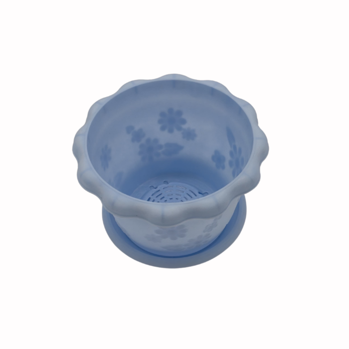 FG ZAIN Round Flower Pots with Bottom Tray – Pack of 5, Decorative Plant Containers for Indoor & Outdoor Use – Stylish Planters for Flowers, Herbs, Home & Garden Décor