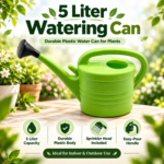 5 Liter Watering Can – Durable Plastic Water Can for Plants, Green