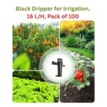 Black Dripper for Irrigation, 16 L/H, Pack of 100