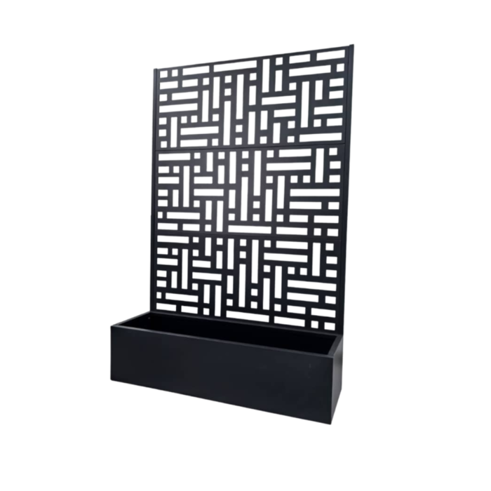 Wall with Rectangular Screen – Black