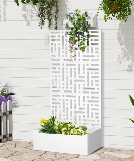 Wall with Rectangular Screen – White