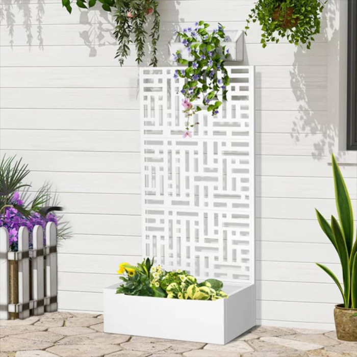 Wall with Rectangular Screen – White