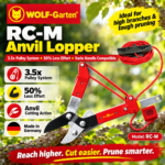 Wolf-Garten RC-M Anvil Lopper – 3.5x Pulley System for 50% Less Effort