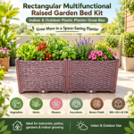 FG ZAIN Rectangular Multifunctional Raised Garden Bed Kit