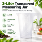 2-Liter Transparent Measuring Jar – Durable Plastic with Clear Water