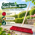 Garden Hard Brush – 16 Inch Heavy-Duty Brush with Hard Plastic