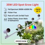 35W LED Spot Grow Light, Full Spectrum 3000K+6500K Mix