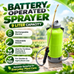 Battery Operated Sprayer – 9 Liter Capacity – Rechargeable Electric
