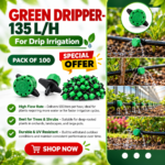 Green Adjustable Dripper for Irrigation, 135 L/H, Pack of 100