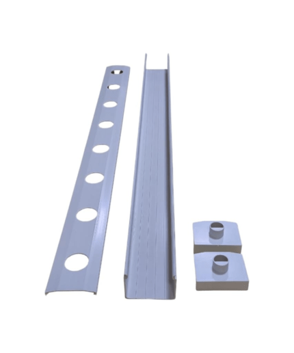 Hydroponic NFT Channel with End Caps (with hole 32mm), 3000mm x 100mm x 100mm, 15 Planting Holes