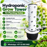 FG ZAIN Hydroponic Grow Tower – 72 planting holes, Plant Vertical