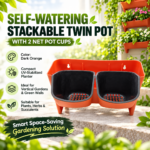 FG ZAIN Self-Watering Stackable Twin Pot with 2 Net Pot Cups
