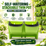 FG ZAIN Self-Watering Stackable Twin Pot with 2 Net Pot Cups