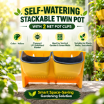 FG ZAIN Self-Watering Stackable Twin Pot with 2 Net Pot Cups