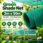 Green Shade Net 3m x 50m | 100 GSM | 50% Shade Factor
