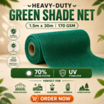 Green Shade Net 1.5m x 30m | 170 GSM | 70% Shade Factor