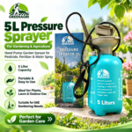 5L Pressure Sprayer for Gardening & Agriculture, Hand Pump Garden