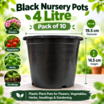 4. Nursery pot black 4 ltr