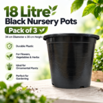 18 litre black nursery pots