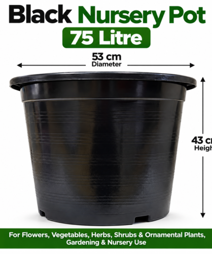 75 litre black nursery pot